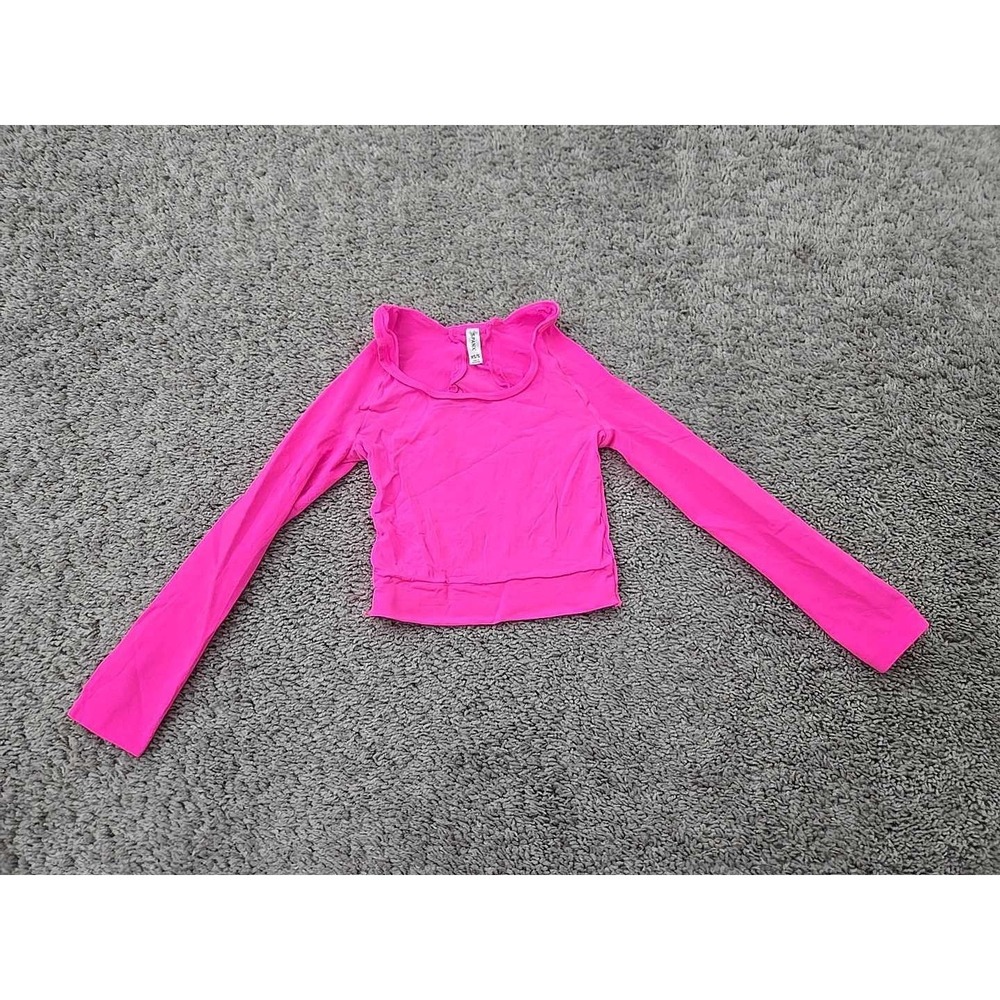 Spanx Top Baby Infant XS/S Pink Scoop‎ Neck Long Sleeve Slim Cropped